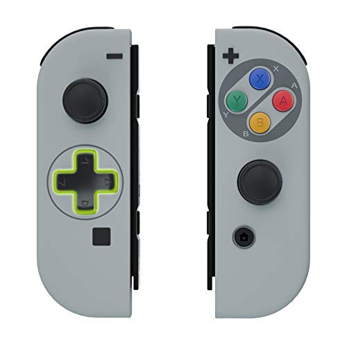 eXtremeRate Carcasa Joy-con Botones Completos D-Pad para Nintendo Switch Funda de Agarre Reemplazable Tacto Suave Shell para Nintendo Switch No Incluye la Carcasa de la Consola (Clásico SFC SNES EU)