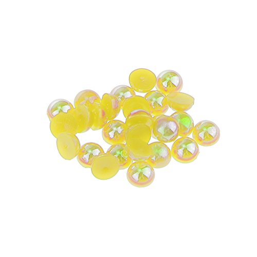 F Fityle 1000 Uds Perlas Semirredondas Cuentas Traseras Planas 2-5 Mm Arte de Uñas Manualidades de Decoración DIY - Amarillo 4mm