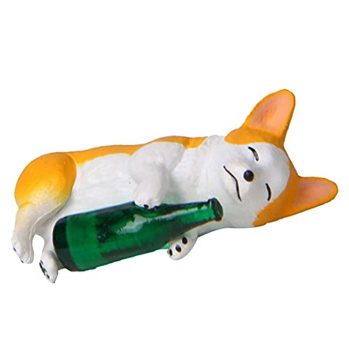 F Fityle Mini Perro de Corgi de Miniatura Decorado de Habitación - Botella Verde Corgi