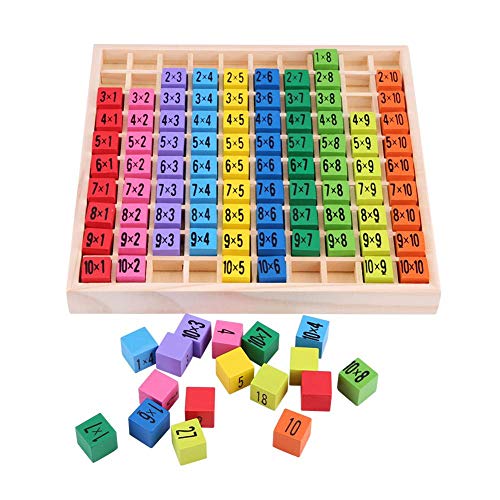 Fdit 10 * 10 Tabla de Multiplicación Niños Bloques de Bebé Rompecabezas Matemáticas Educativos Juguetes de Madera Niños