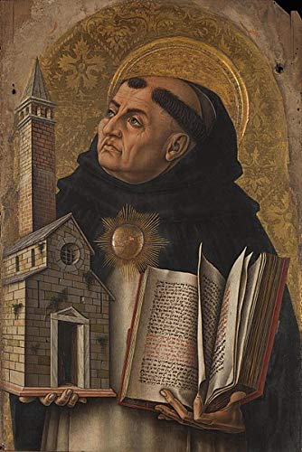 FGVB Iglesia católica Retrato agustino de Santo Tomás de Aquino IMPRESIÓN Pintura artística sobre Lienzo para decoración del hogar Decoración de Pared 60x80 CM sin Marco