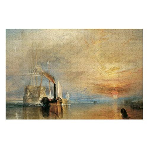 Fighting Temeraire by Joseph Turner Maritime Art Puzzles for Adults, 1000 Piece Kids Jigsaw Puzzles Game Toys Gift for Children Boys and Girls, 20" x 30"