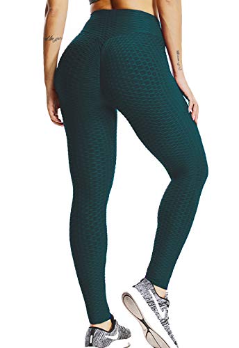 FITTOO Mallas Pantalones Deportivos Leggings Mujer Yoga de Alta Cintura Elásticos y Transpirables para Yoga Running Fitness con Gran Elásticos2060 Verte XL