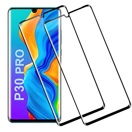 Flysee Cristal Templado para Huawei P30 Pro, 2 Pack Protector Pantalla para Huawei P30 Pro, Ultra Resistent, Sin Burbujas, Tacto Sensible