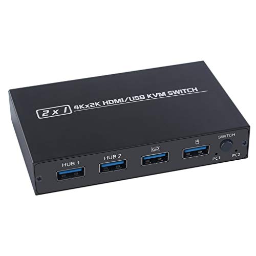 FOY AM-KVM201CL Kvm Hdmi Two In One Out Switch 2 puertos USB Teclado Mouse negro