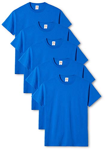 Fruit of the Loom Mens Original 5 Pack T-Shirt Camiseta, Azul (Royal Blue), Large (Pack de 5) para Hombre