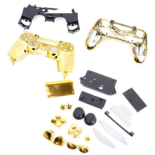 Funda Carcasa Completa de Botones Piezas de Respuesto para Mando Sony PS4 - Dorado