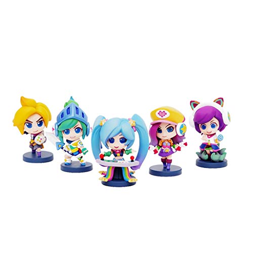 GJLMR LOL Figure Ezreal,Riven,Sona,Miss Fortune,Ahri (Video Game Hero Ver.) PVC Statue XCJSWZZ