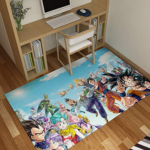 GOOCO Alfombra Anime Dragon Alfombra De Dibujos Animados Personalidad Goku Vegeta Super Saiyan Dragon Alfombra Dragon Ball Super Anime Alfombra Sala De Estar Dormitorio Alfombra De Piso