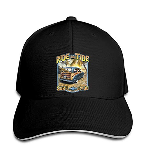 Gorra de béisbol Wagon's Wave Surf Club Gorra de béisbol para Hombre ~ Surf Camión Deportivo al Aire Libre Ajustable Hip-hopfunny Gorra con Visera