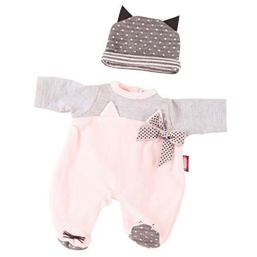 Götz 3402838 Baby Doll Combo Cosy Cat - Size M - Dolls Clothing / Accessory Set - Suitable For Baby Dolls Size M (42 - 46 cm)