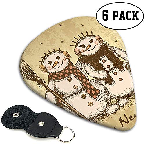 Guitar Picks Christmas Retro Card con dos muñecos de nieve Guitar Picks Set de 6 piezas adecuado para guitarras