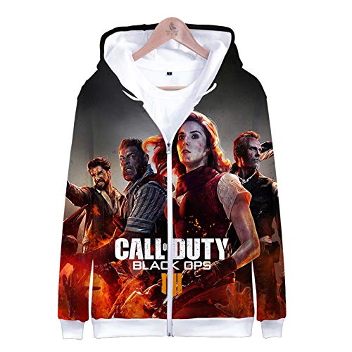 GXHUI Call of Duty Black Ops Sudadera con Capucha Warm Chaqueta con Cremallera Chaqueta De Manga Larga Espesar Moda Sudadera Deportiva Unisex