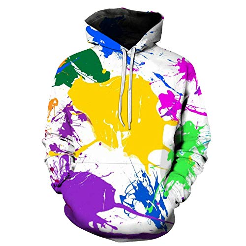 HGFHGD Acuarela Graffiti Sudadera con Capucha 3D impresión Digital Sudadera con Capucha para Hombres y Mujeres Deportes Casuales Jersey de Calle