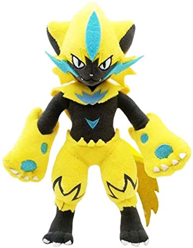 HHtoy 25cm Zeraora Almohada de Felpa Juguete Pokemon Suave muñeco de Peluche Figuras de Anime cojín Almohada cumpleaños