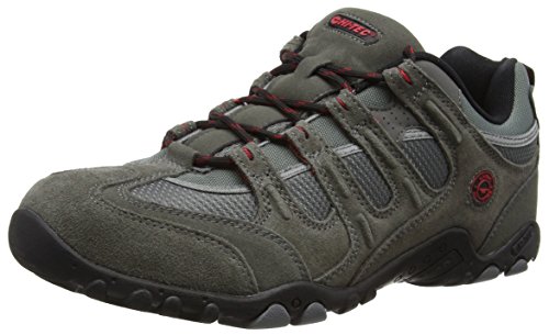 Hi-Tec Quadra Classic, Zapatillas de Senderismo para Hombre, Gris (Charcoal/Red 53), 43 EU