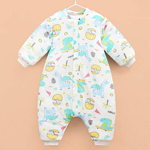 Hignful Saco De Dormir para Bebé Mangas Desmontables Manta De Cochecito Algodón Biológico Separados Bolsa De Dormir Bebé Algodon Primavera Verano 1-3 Años,（M 60~85cm）