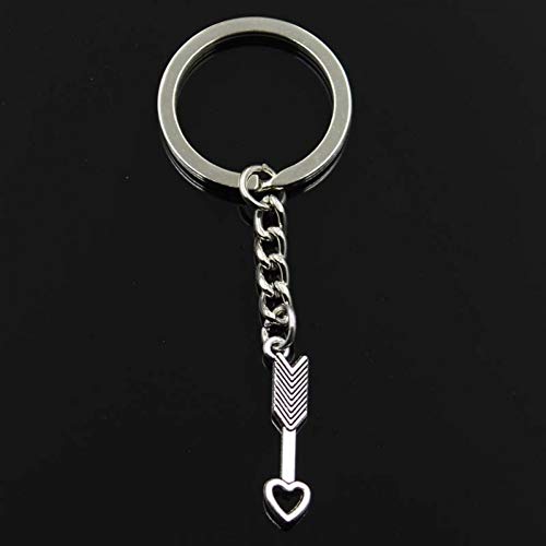 HUIQING Moda Flecha Corazón 29X7Mm Colgante 30Mm Llavero Cadena de Metal Plata Bronce Hombres Coche Regalo Recuerdos Llavero