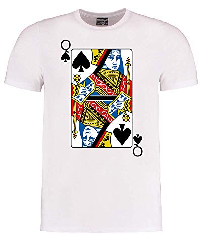 Ice-Tees Queen of Spades- Puente de Poker Pontón Juego de Baraja de Arte de Cartas - Camiseta Mujer Mujer Blanco blanco S