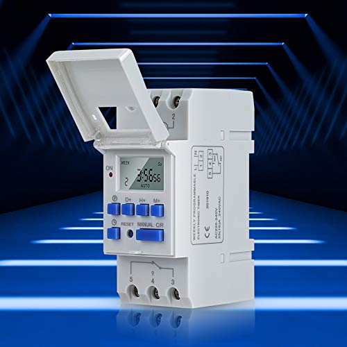 Interruptor de temporizador programable digital de riel DIN Semanal 7 días Pantalla LCD Relé electrónico programable(AC220V)