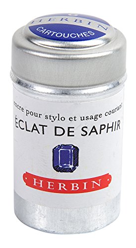 J. Herbin lata de cartuchos de tinta (Recambio estándar, 6 Paquete, color azul zafiro