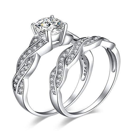 JewelryPalace Infinito Anillo de boda 1.5ct Circonita en plata de ley 925 Tamaño 8