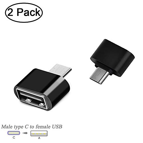 Jiusion - Adaptador convertidor tipo C macho a USB hembra OTG para Samsung, MacBook, Huawei, Xiaomi, C Mobile (Pack de 2)