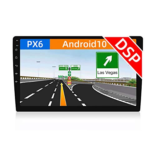 JOYX PX6 Android 10 Autoradio - DSP Incorporado- 4G-RAM 64G-ROM - 10.1 Pulgada - GPS 2 DIN - Cámara Trasera Gratis - Soporte Dab HDMI 4K-Video AHD-Cámara Volante 4G WiFi BT5.0 MirrorLink CarAutoplay