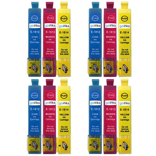 Juego de 3 Cartuchos de Tinta para reemplazar Epson T1816 (18XL Series) C/M/Y Compatible/no OEM para impresoras Epson Expression Home (12 tintas), Alta Capacidad (XL)