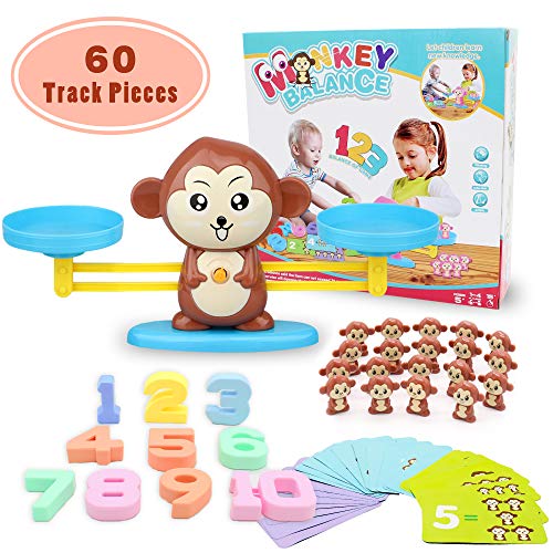 Juguete de Matemáticas, Monkey Balance Tarjetas de Matemáticas Bloque Digital Juego Educativo Juegos de Matemáticas Regalo para Niños y Niñas