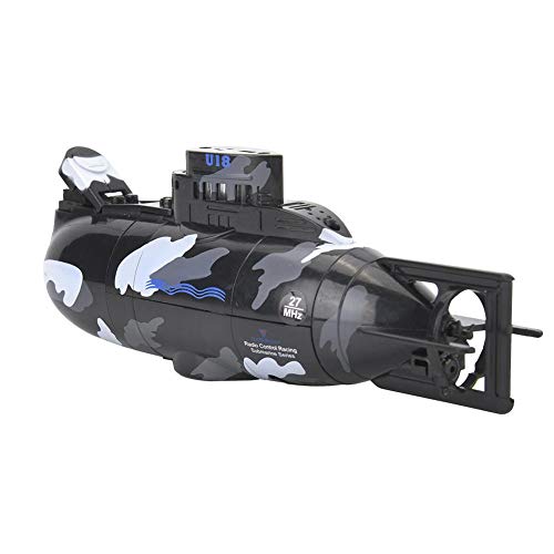 Juguete Submarino, Mini Simulaci¨®n Control Remoto Militar Submarino de 6 Canales para Ni?os Mayores de 8 A?os(Negro)