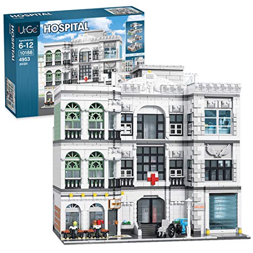 KEAYO Bloques de construcción para casa, 4953 piezas, modelo modular Hospital, 3 pisos, arquitectura, bloques de sujeción, edificio modelo compatible con casa Lego