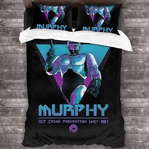 Kinhevao Murphy OCP Crime Unit Robocop Juego de Cama de 3 Piezas Funda nórdica, Juego de Cama Decorativo de 3 Piezas con 2 Fundas de Almohada C12353