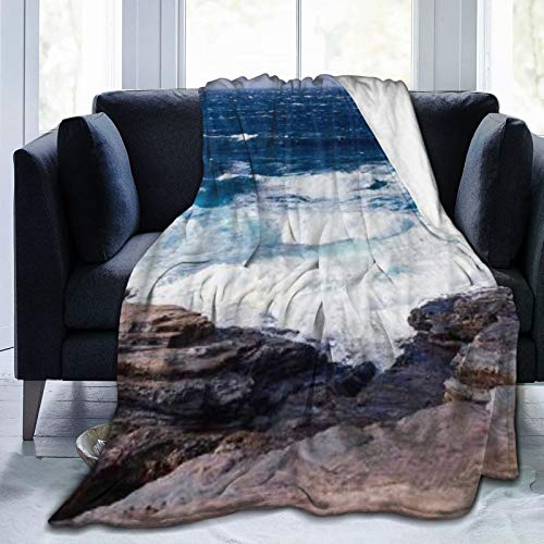 KOSALAER Bedding Manta,Océano Tropical Island Beach Maldivas Viajero de Ocio,Mantas cálidas de Sala de Estar/Dormitorio Ultra Suaves para Todas Las Estaciones