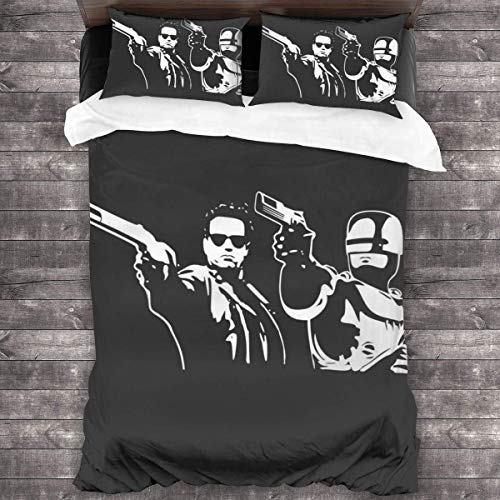 KUKHKU BOT Fiction Terminator Robocop Juego de Cama de 3 Piezas Funda nórdica, Juego de Cama Decorativo de 3 Piezas con 2 Fundas de Almohada C11733