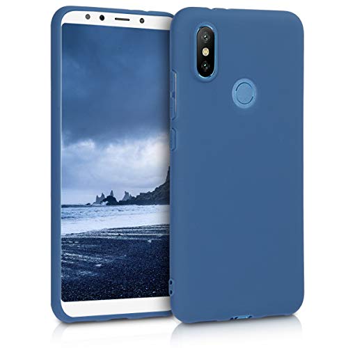 kwmobile Funda Compatible con Xiaomi Mi 6X / Mi A2 - Carcasa de TPU Silicona - Protector Trasero en Azul Marino