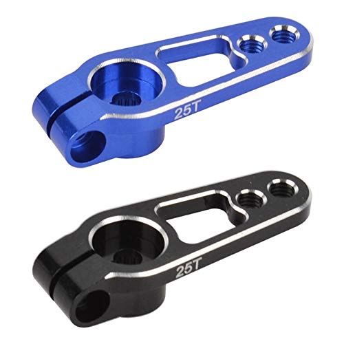 LANGPIAOEZU Ancho 2pcs aleación de Aluminio 25t 31 mm Dirección de Brazalete de servo para RC Crawler Parts, Azul, Negro Bueno