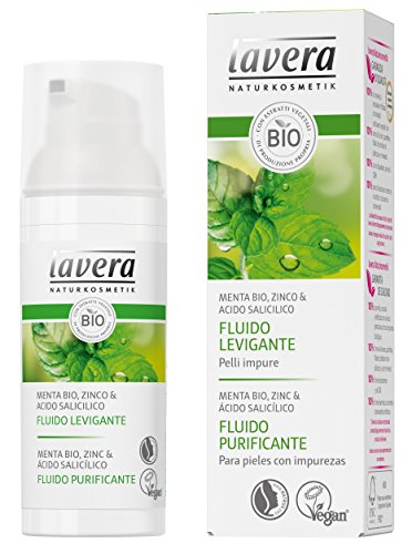 Lavera Fluido Purificante - Menta bio, zinc & ácido salicílico - vegano - cuidado facial biológico - cosméticos naturales 100% certificados - cuidado de la piel - 50 ml