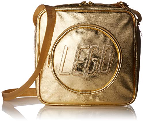 LEGO Brick Crossbody Bolso Bandolera Dorada, Talla Única