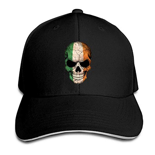 lijied Sandwich Cap Irish Flag Skull Durable Baseball Cap Hats Adjustable Peaked Trucker Cap