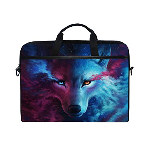 Linomo - Funda para Ordenador portátil, diseño de Lobo Galaxy, Compatible con portátiles de 13 Pulgadas, 14 Pulgadas, 14,5 Pulgadas, para Mujeres, Hombres, Oficina, niños, Escuela