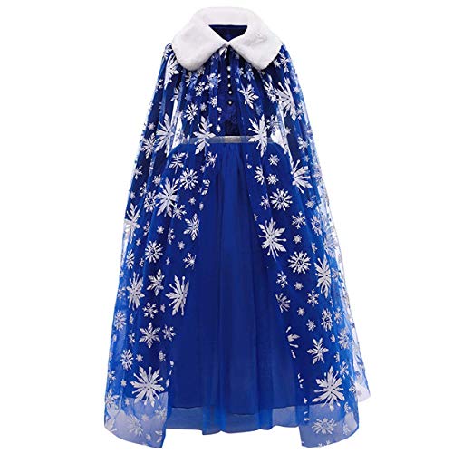 LOBTY Disfraz de Princesa Elsa, Traje del Vestido, Traje de Princesa de la Nieve Vestido Infantil Disfraz de Princesa de Niñas para Halloween Traje Fiesta Cosplay