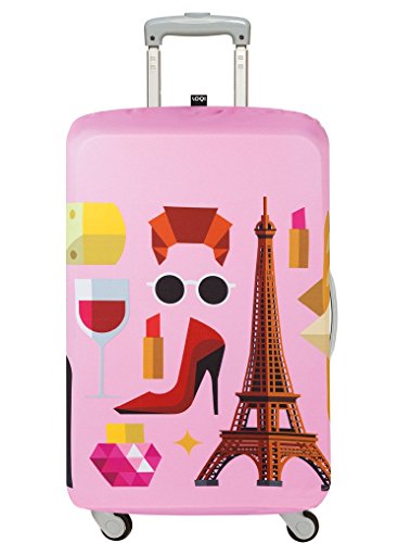 LOQI Artist Hey Studio Paris Luggage Cover, Size - Medium Organizador para Maletas, 65 cm, Multicolor (Multicolour)