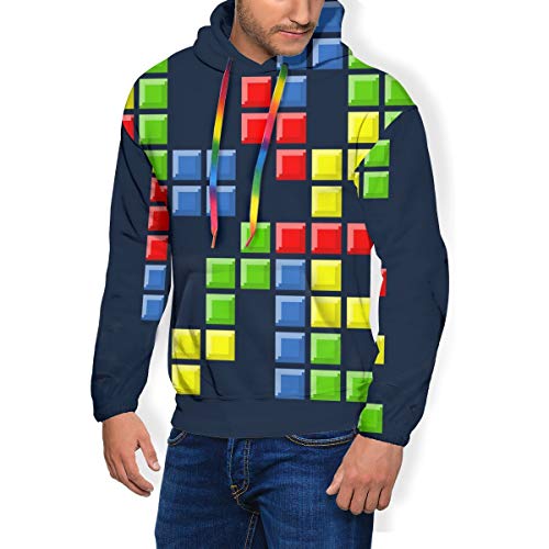 Love Puzzles Tetris - Sudadera con capucha y bolsillos de terciopelo para hombre