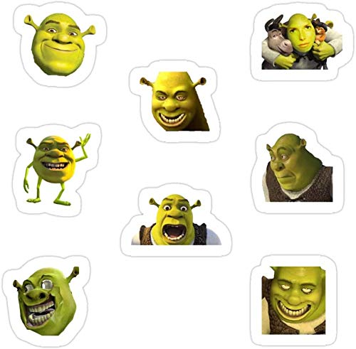 Lplpol Shrek Meme Pack de 3 pegatinas troqueladas para adolescentes, adultos, coches, motocicletas, bicicletas, parachoques, 4 pulgadas