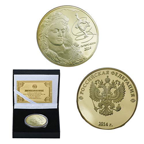 LSJTZ 2014, Sochi, Juegos Olímpicos de Invierno, Dorado, Patinaje artístico, Monedas conmemorativas, colección, águila de Dos Cabezas, el Honor, Hermoso, Exquisito