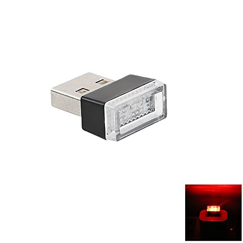 Luces LED decorativas de ambiente para interior de coche con puerto USB (Red)