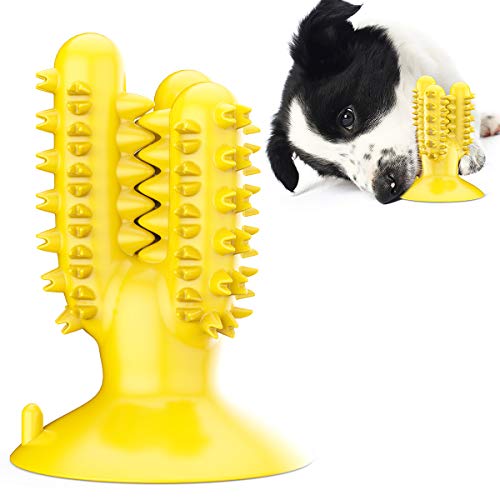 Lurowo - Cepillo de dientes para perro, juguete para masticar interactivo de goma, palo de limpieza de dientes, protege de enfermedades de la boca, para perros pequeños y medianos