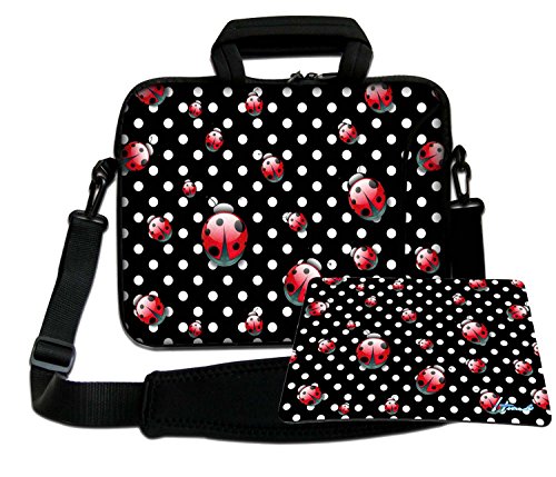 LUXBURG® 15,6 Pulgadas Bolso de hombro con diseño, Funda con Bandolera en Neopreno para Ordenador Portátil. Además alfombrilla de ratón libre! Para Apple, Acer, Asus, Chromebook, Dell, HP, Lenovo, Samsung, Sony, Toshiba etc Laptop