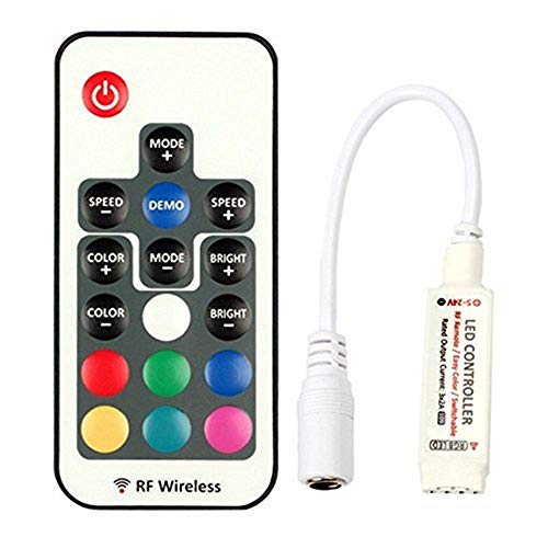 Mando a distancia inalámbrico RF para tira de luz 5050 3528 RGB, de VIPMOON, 5 V - 24 V CC